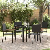 VidaXL Set de masă pentru grădină 5 pcs Negru 90 x 90 x 75 cm 3365387