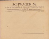 A977 Plic cu antetul magazinului universal Schwager M., Lugoj, ante 1918, austro-ungar