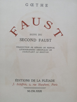 Faust suivi du second Faust - Goethe - ilustratii: Le Breton Constant foto