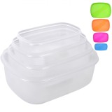 Recipiente Alimente, Set 4 Bucăți, Capacitate 590ml-2900ml, Multicolor, Plastic, Oem