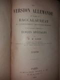 E. B. LANG - LA VERSION/ LE THEME ALLEMAND AU EXAMENS DU BACCALAUREAT {1899}