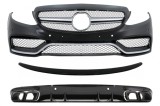 Bara Fata si Difuzor Bara Spate Mercedes C-Class C205 A205 Coupe Cabriolet (2014-2019) Eleron portbagaj C63S Design Performance AutoTuning