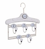 Cuieras Shabby Chic din lemn masiv alb cu cinci agatatori MLA040
