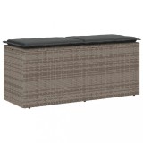 Gossi banca de gradina cu perna gri 110x40x44 cm polirattan