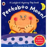 Carte cu clape Peekaboo Moon! Ladybird, pentru bebelusi si copii mici, carti pre-scolare, cu text in rime si oglinda