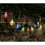 Instalatie cu panou solar 10 LED-uri becuri colorate L 1.8 m