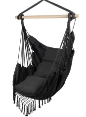 Scaun brazilian suspendat cu perne, negru, capacitate maxim 120 kg, MalTec 112858 foto