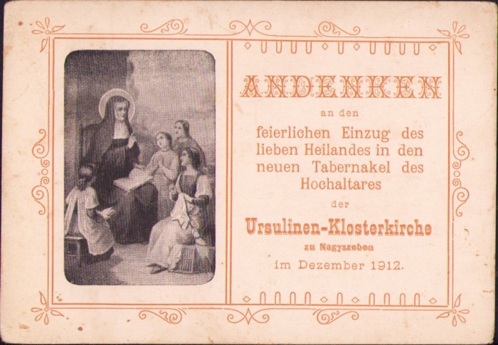 A2563N Andenken .. Ursulinen-Klosterkirche zu Nagyszeben 1912