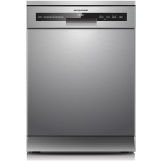 Masina de spalat vase Heinner HDW-FSM60714AXD+++, 14 seturi, 7 programe, 60cm, Auto-Door opening, Display LED, Aquastop, Clasa D, Inox