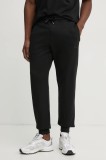 BOSS Orange pantaloni de trening din bumbac barbati, culoarea negru, neted, 50533392