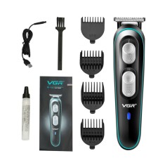 Masina de tuns/Contur/Barba profesionala Damar, Fara fir, Reincarcabila USB si portabila, Putere 10W, 2 trepte de viteza, Afisaj incarcare, Reglare fi