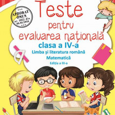 Teste pentru evaluarea națională clasa a IV-a. Limba romană și matematică - Paperback - Adriana Borcan, Simona Grujdin - Aramis