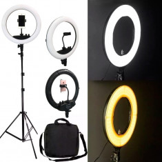 Lampa Circulara 35cm 240 LED 60W cosmetica makeup studio foto vlog video trepied foto