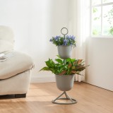 Suport 2 ghivece plante Alphen 76,5cm gri [en.casa] HausGarden Leisure, [en.casa]
