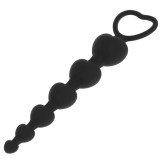 Black&amp;silver-Mila Lanț Anal 'chain of Hearts' 18 cm-Silicon