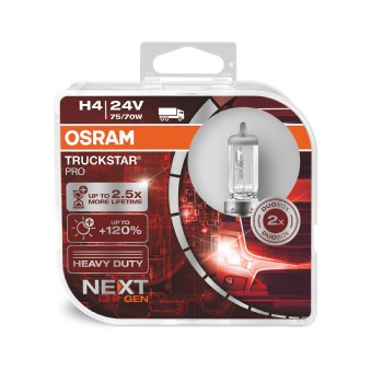 SET 2 BECURI CAMION 24V H4 70/75 W TRUCKSTAR PRO +120% NextGen OSRAM 12713 foto