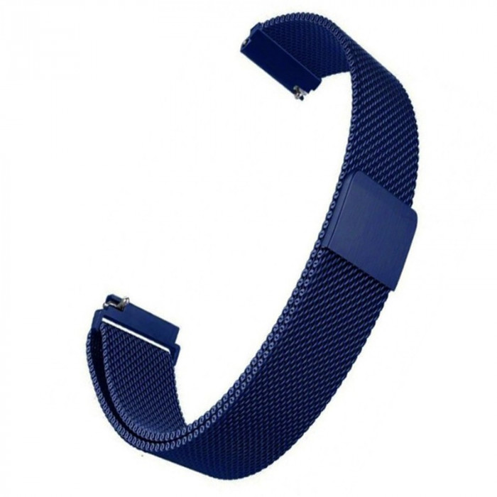 Curea tip Milanese Loop, compatibila Fossil Gen 5 Smartwatch, telescoape Quick Release, 22mm, Albastru