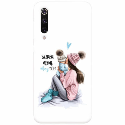 Husa silicon pentru Xiaomi Mi 9, Super Mom With Boy foto