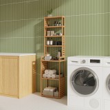 Raft de baie din bambus Forssa cu 7 polite, 165 x 42 x 28 cm