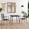 VidaXL Set mobilier grădină, 3 piese, negru, sfoară de bumbac și oțel 3058277