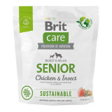 Brit Care Sustainable Senior, XS-XL, Pui și Insecte, hrană uscată c&acirc;ini senior, sistem digestiv, 1kg