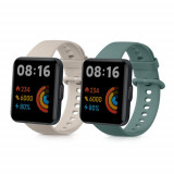 Set 2 curele pentru Xiaomi Redmi Watch 2/Redmi Watch 2 Lite, Kwmobile, Bej/Verde, Silicon, 56911.06