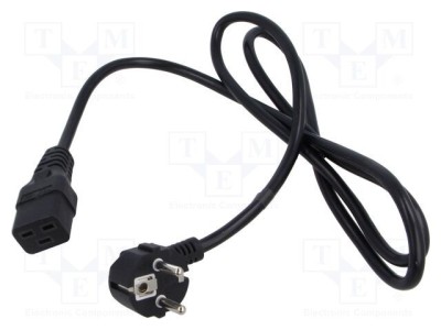 Cablu 3x1,5mm2 CEE 7/7 Ştecăr Unghi POS, IEC C19 Mamă foto