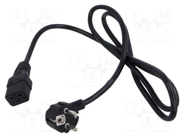 Cablu 3x1,5mm2 CEE 7/7 Ştecăr Unghi POS, IEC C19 Mamă