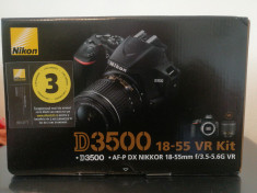 Vand camera profesionala Dslr Nikon D3500 -Noua foto