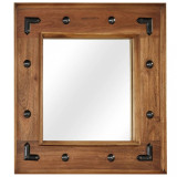 Oglindă, lemn masiv de salc&acirc;m, 50 x 50 cm, vidaXL
