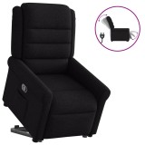 Cumpara ieftin Fotoliu rabatabil cu ridicare pe verticală, negru, textil