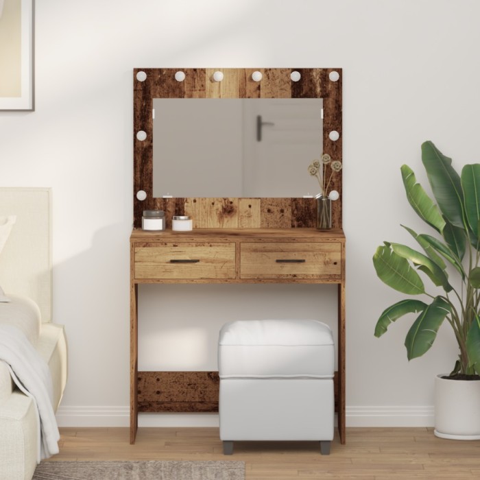 vidaXL Birou de Toaletă Lemn Vechi 78,5 x 41 x 135 cm Lemn compozit