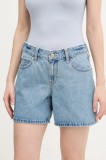 Hollister Co. pantaloni scurti din bumbac femei, neted, medium waist, KI349-5096