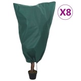 Huse pentru plante din fleece cu snur 8 buc. 70 g/m&sup2; 0,8x0,8 m GartenMobel Dekor, vidaXL