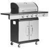 Gratar gradina, grill dreptunghiular, cu gaz, 4+1 arzatoare, cu roti, capac, 120x48x110 cm, BBQ Forbes , Strend Pro