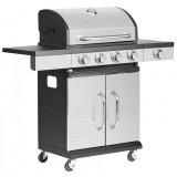 Gratar gradina, grill dreptunghiular, cu gaz, 4+1 arzatoare, cu roti, capac, 120x48x110 cm,&nbsp;BBQ Forbes&nbsp;, Strend Pro