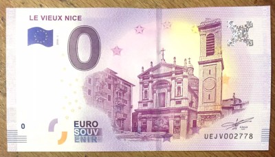 !!! 0 EURO SOUVENIR - FRANTA , NISA , ORASUL VECHI - 2018.1 - UNC // NU TRIMIT PRIN CURIER foto