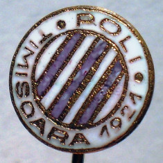 I.857 INSIGNA STICKPIN ROMANIA FOTBAL POLI TIMISOARA 1921 11mm email