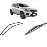 Cumpara ieftin Set 3 stergatoare MERCEDES-BENZ GLE (W166) din 2015-2018, pentru parbriz si luneta fata si spate auto, Bosch Twin-Aerotwin, din cauciuc siliconat rezi