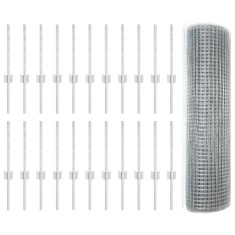 vidaXL &Icirc;ngrădire cu st&acirc;lpi Argintiu 0.4 x 50 m Oțel 3336379