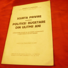 Corneliu Rudescu -Scurta privire asupra politicii bugetare din ultimii ani- 1933