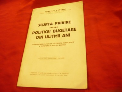Corneliu Rudescu -Scurta privire asupra politicii bugetare din ultimii ani- 1933 foto