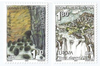 |Bosnia, Posta croata Mostar, Europa CEPT, 2001, MNH foto