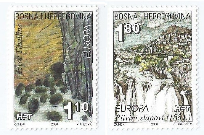 |Bosnia, Posta croata Mostar, Europa CEPT, 2001, MNH