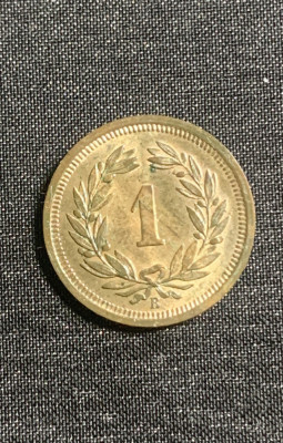 Moneda 1 rappen 1929 Elvetia foto