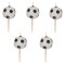 Lum&acirc;nări Aniversare, Model Mingea de Fotbal, Set 5 Bucăți, Alb, 6 cm