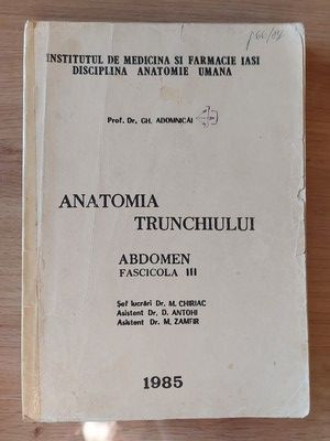 Anatomia trunchiului Abdomen fasc 3 - Gh. Adomnicai