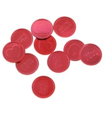 Monede decorative rosii 24 bucati Kiss and Love