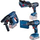Bosch GBH 180-LI + GSR 18V-150 C + GSB 185-LI - Rotopercutor SDS-Plus 2 J + Masina de gaurit si insurubat 150 Nm valiza speciala + Masina de gaurit si