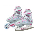 Role Adulti, Reglabile, 2 In 1 Ikki Girl, L, 39-42, Alb-Roz Ultimate FactoryBikes